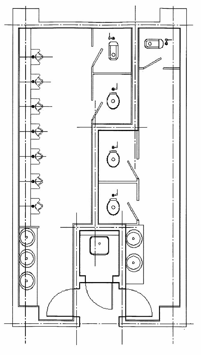環境棟のトイレ図面のCAD画面